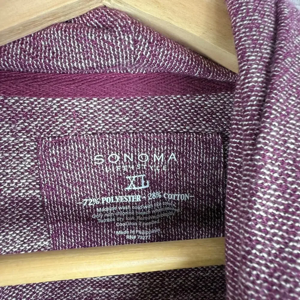 Sonoma Cowl‎ Neck Pullover Purple Size XL Pockets Womens
